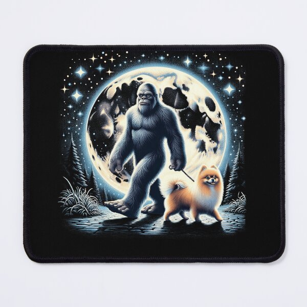 Item preview, Bigfoot Sasquatch Pomeranian Walking Dog Lover Moon designed and sold by Kimberley King Art  King Art.