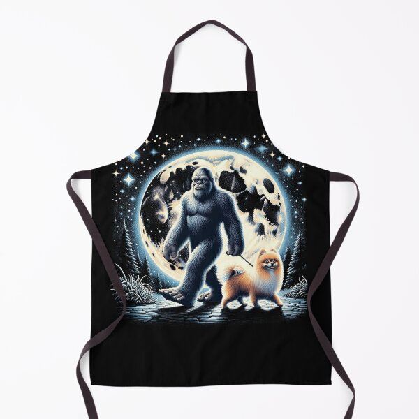 Item preview, Bigfoot Sasquatch Pomeranian Walking Dog Lover Moon designed and sold by Kimberley King Art King Art.