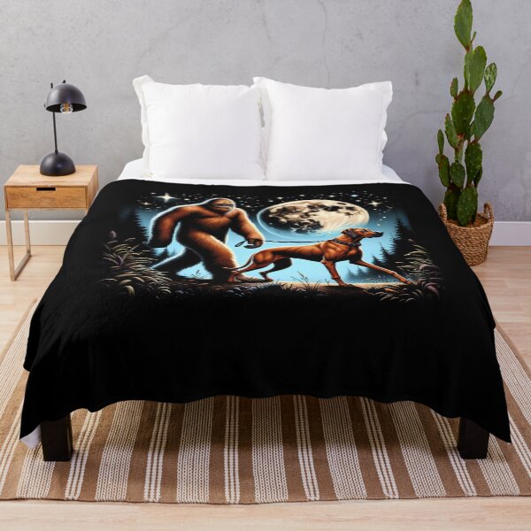 Item preview, Bigfoot Sasquatch Rhodesian Ridgeback Walking Dog Lover Moon designed and sold by Kimberley King Art  King Art.