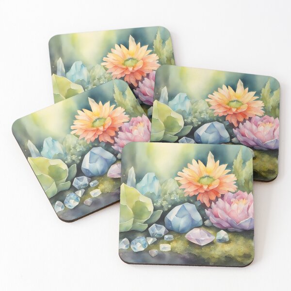 Item preview, Flowers and Crystals on Moss designed and sold by CalmnessbyChoice.