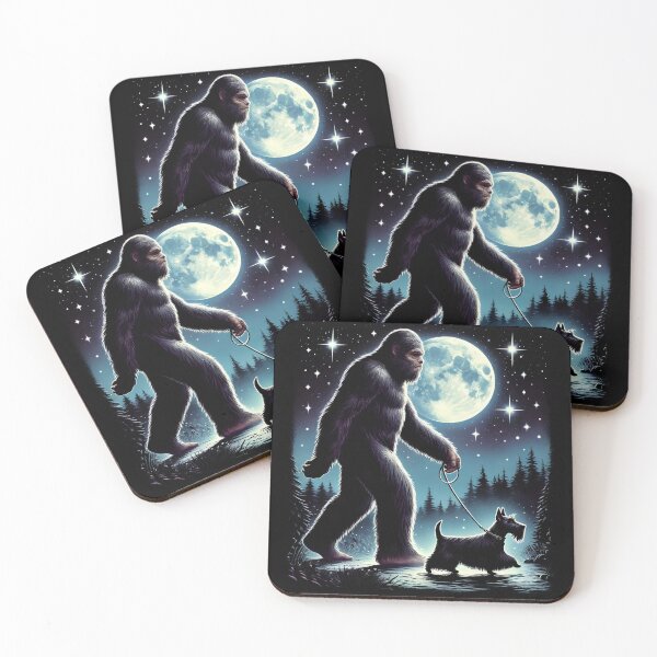 Item preview, Bigfoot Sasquatch Scottish Terrier Walking Dog Lover Moon designed and sold by Kimberley King Art  King Art.