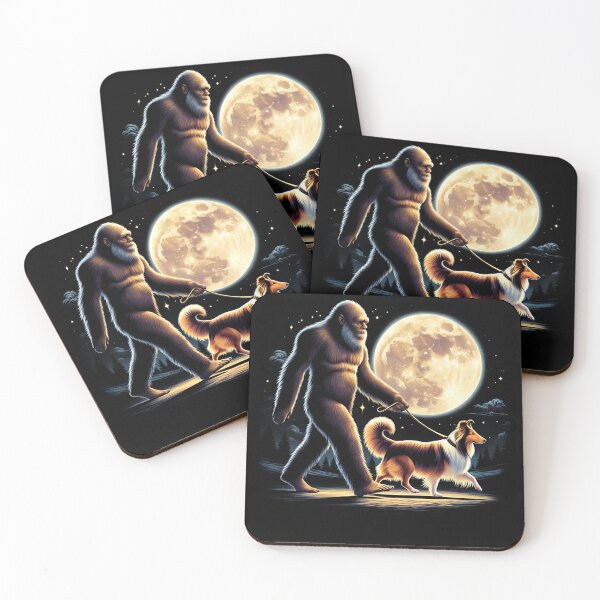 Item preview, Bigfoot Sasquatch Sheltie Walking Dog Lover Moon designed and sold by Kimberley King Art  King Art.
