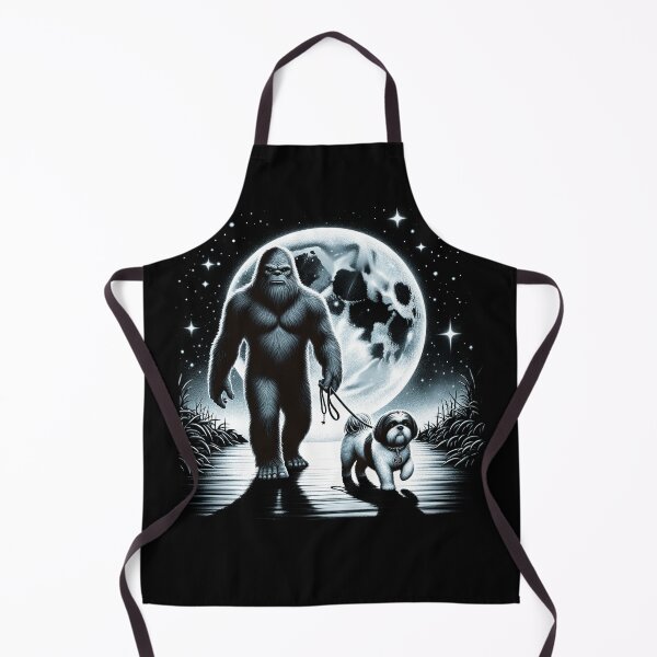 Item preview, Bigfoot Sasquatch Shih Tzu Walking Dog Lover Moon designed and sold by Kimberley King Art King Art.