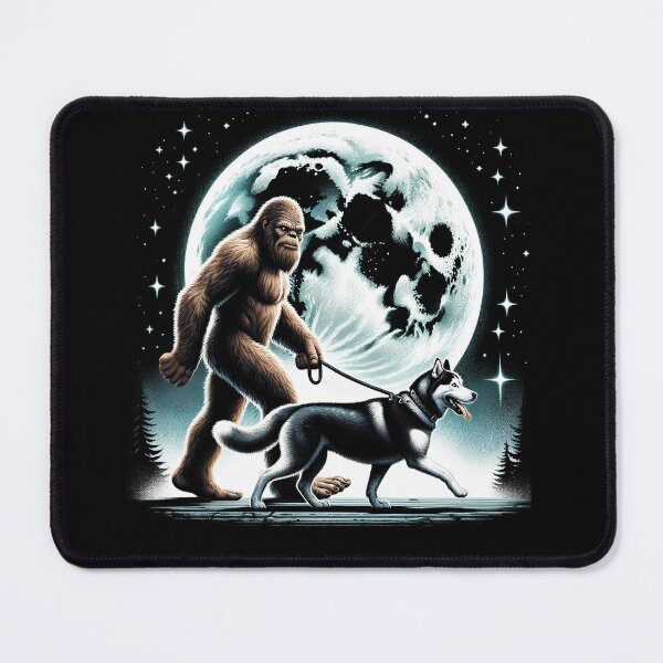 Item preview, Bigfoot Sasquatch Siberian Husky Walking Dog Lover Moon designed and sold by Kimberley King Art  King Art.