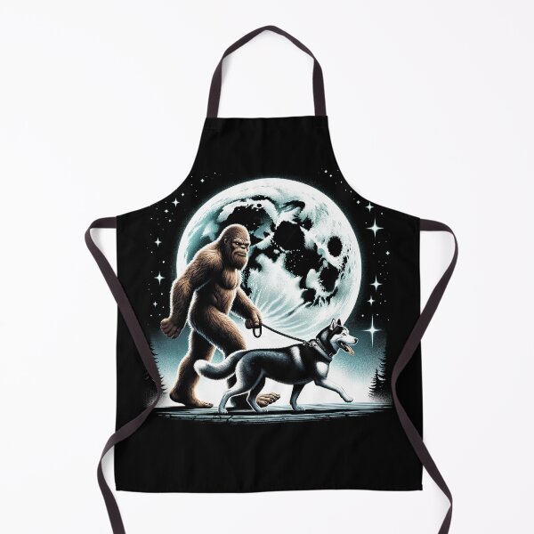 Item preview, Bigfoot Sasquatch Siberian Husky Walking Dog Lover Moon designed and sold by Kimberley King Art King Art.