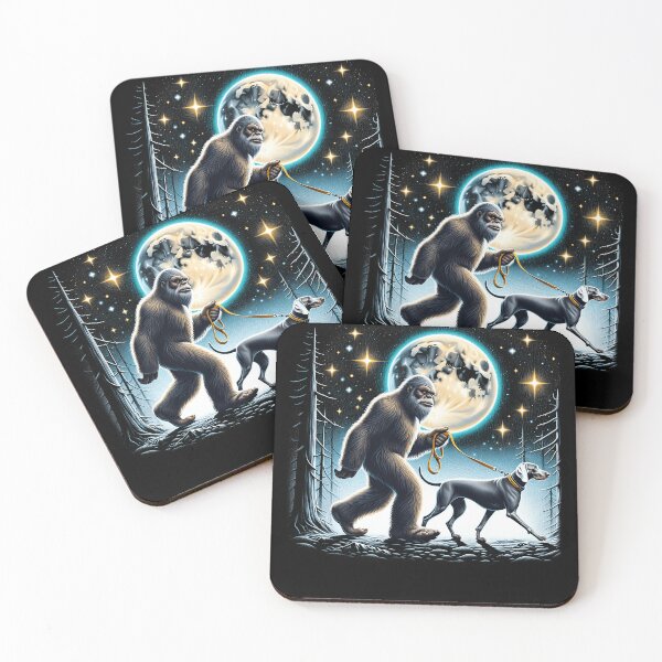 Item preview, Bigfoot Sasquatch Weimaraner Walking Dog Lover Moon designed and sold by Kimberley King Art  King Art.