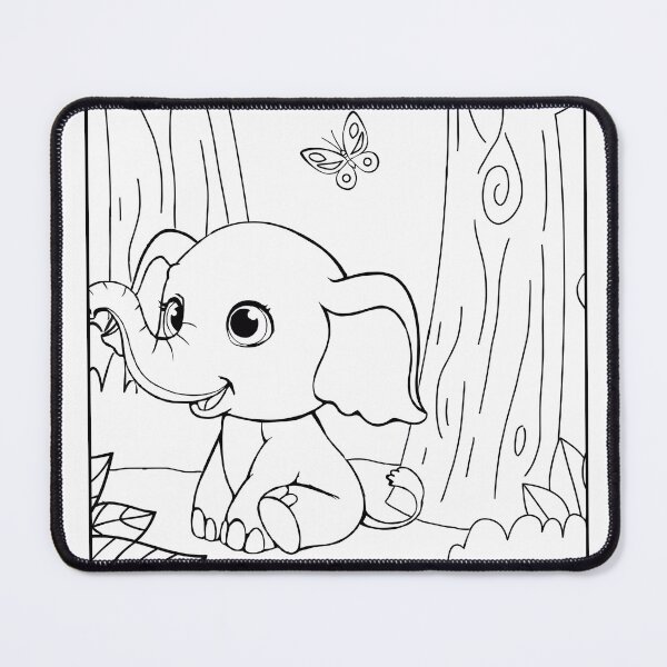 Item preview, Baby Elephant Coloring Page Pattern  designed and sold by DavidColoring.
