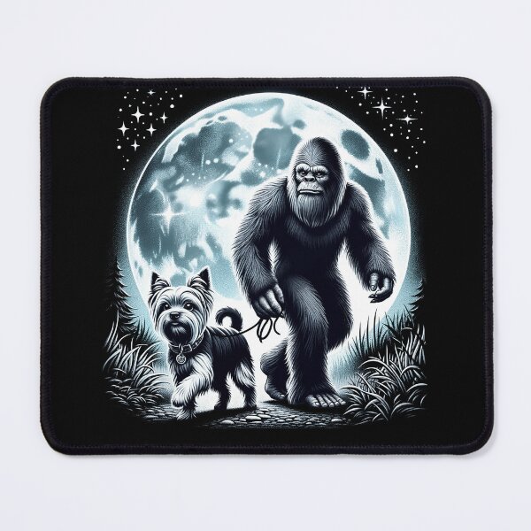 Item preview, Bigfoot Sasquatch Yorkshire Terrier Walking Dog Lover Moon designed and sold by Kimberley King Art  King Art.