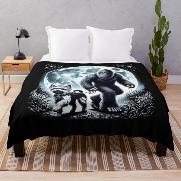 Item preview, Bigfoot Sasquatch Yorkshire Terrier Walking Dog Lover Moon designed and sold by Kimberley King Art  King Art.