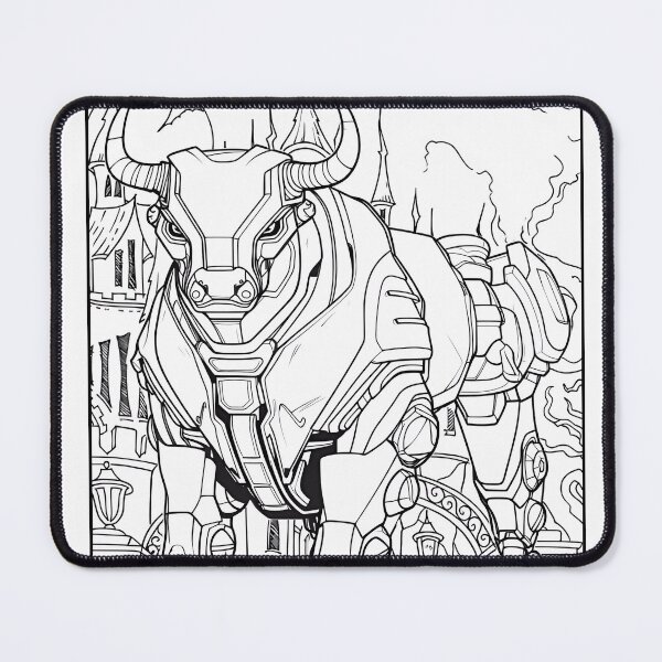 Item preview, Robot Bull Coloring Page Pattern  designed and sold by DavidColoring.