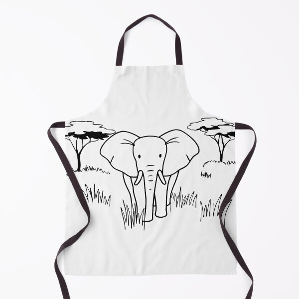 Item preview, Elephant Black Lines Savanna Landscape Nature Animal Art designed and sold by ART ATTACK ZONE.