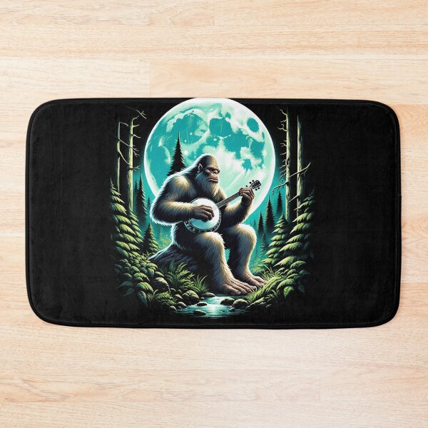 Item preview, Sasquatch Bigfoot Playing Banjo on Full Moon Banjo Player Banjoist designed and sold by Kimberley King Art  King Art.
