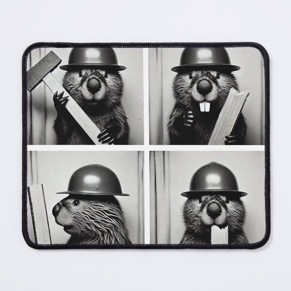 Item preview, Cute Beaver Wearing a Construction Helmet | Funny Photobooth Beaver | Hardworking and Playful Animal Poses | Adorable Wildlife Photography designed and sold by PaintedPixels01.