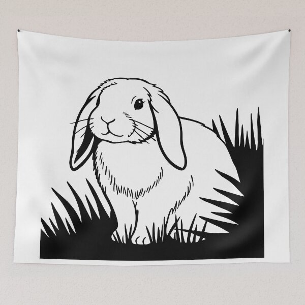Item preview, Rabbit Black Lines Savanna Landscape Nature Animal Art designed and sold by ART ATTACK ZONE.