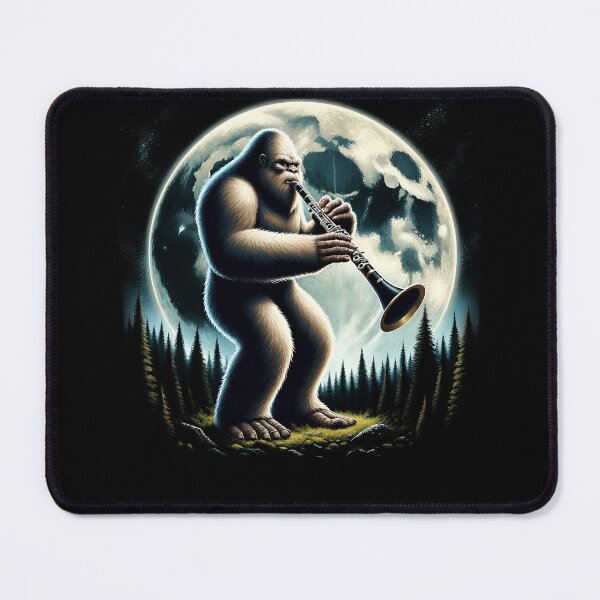 Item preview, Sasquatch Bigfoot Playing Clarinet on Full Moon Clarinet Player Clarinetist designed and sold by Kimberley King Art  King Art.