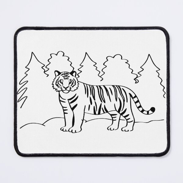 Item preview, Tiger Black Lines Savanna Landscape Nature Animal Art designed and sold by ART ATTACK ZONE.