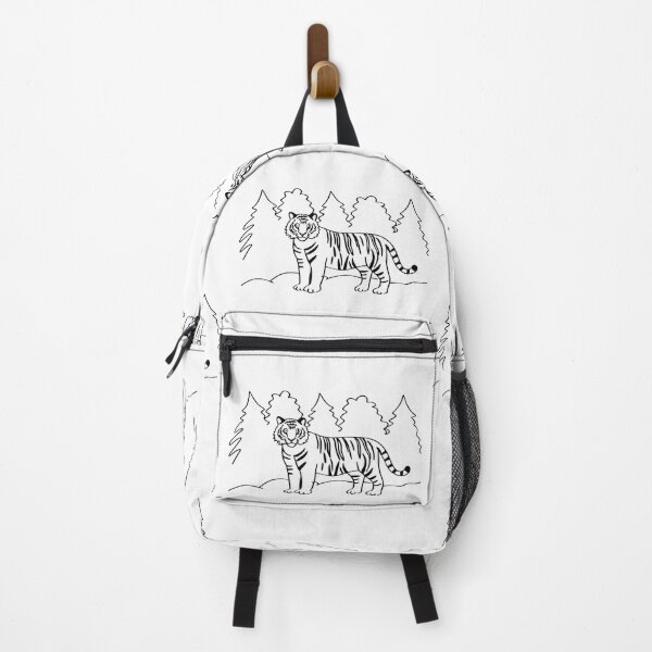 Item preview, Tiger Black Lines Savanna Landscape Nature Animal Art designed and sold by ART ATTACK ZONE.