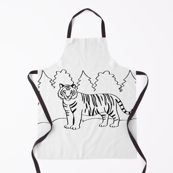 Item preview, Tiger Black Lines Savanna Landscape Nature Animal Art designed and sold by ART ATTACK ZONE.