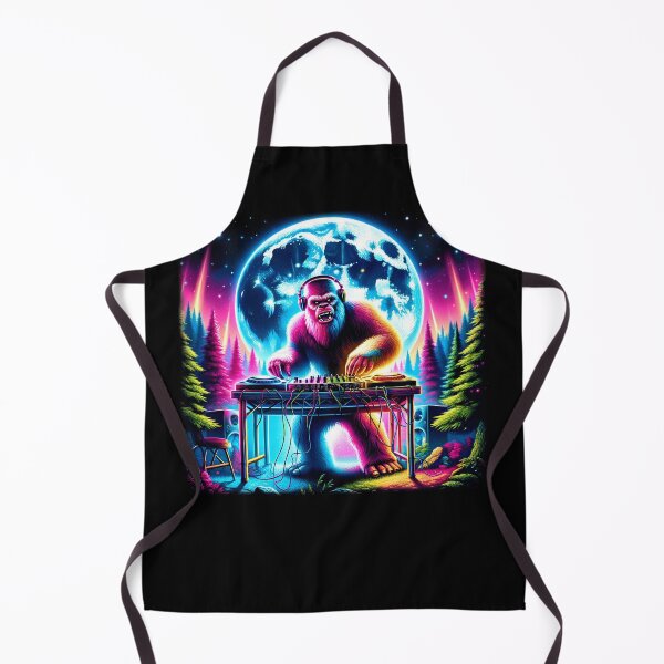 Item preview, Sasquatch Bigfoot DJ DJing in Forest EDM Dance Club designed and sold by Kimberley King Art  King Art.