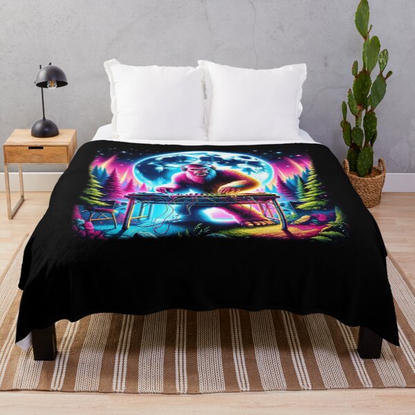 Item preview, Sasquatch Bigfoot DJ DJing in Forest EDM Dance Club designed and sold by Kimberley King Art  King Art.