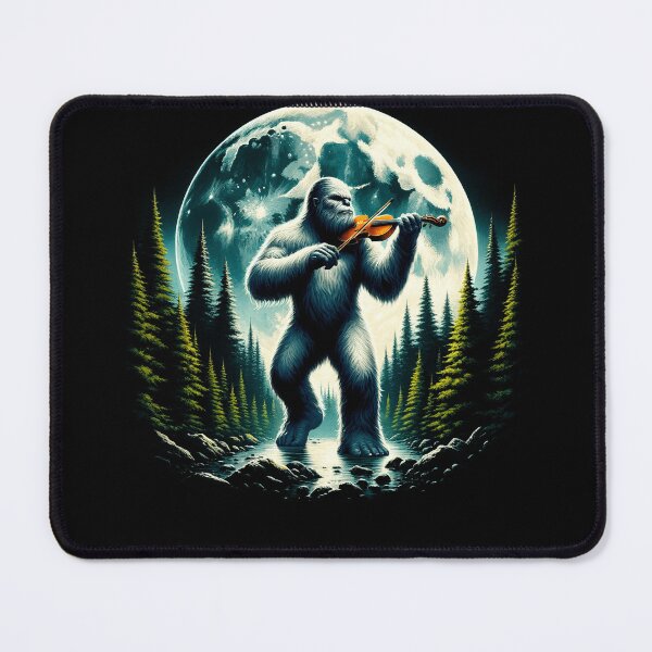 Item preview, Sasquatch Bigfoot Playing Fiddle on Full Moon Fiddle Player designed and sold by Kimberley King Art  King Art.