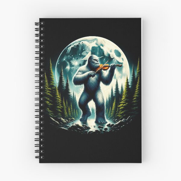 Item preview, Sasquatch Bigfoot Playing Fiddle on Full Moon Fiddle Player designed and sold by Kimberley King Art  King Art.