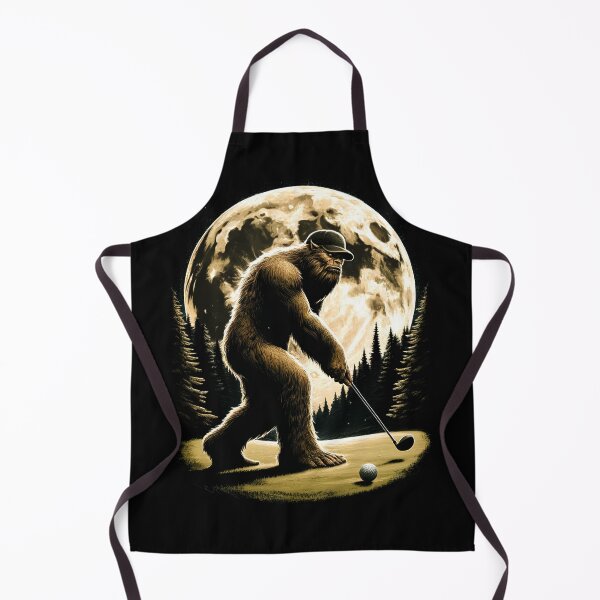 Item preview, Sasquatch Bigfoot Playing Golf on Full Moon Golfer designed and sold by Kimberley King Art King Art.