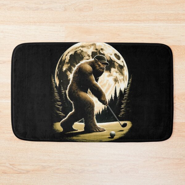 Item preview, Sasquatch Bigfoot Playing Golf on Full Moon Golfer designed and sold by Kimberley King Art  King Art.