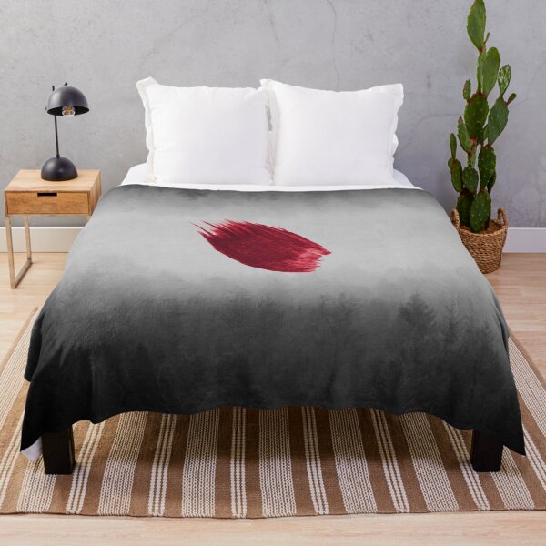 Item preview, Reflected Foggy Forest With Red Brush Stroke designed and sold by Dyrk Wyst Redbubble Shop.