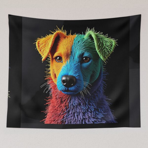 Item preview, Dog Colorful Animals Yarn Sculptures Art Creative Texture designed and sold by ART ATTACK ZONE.