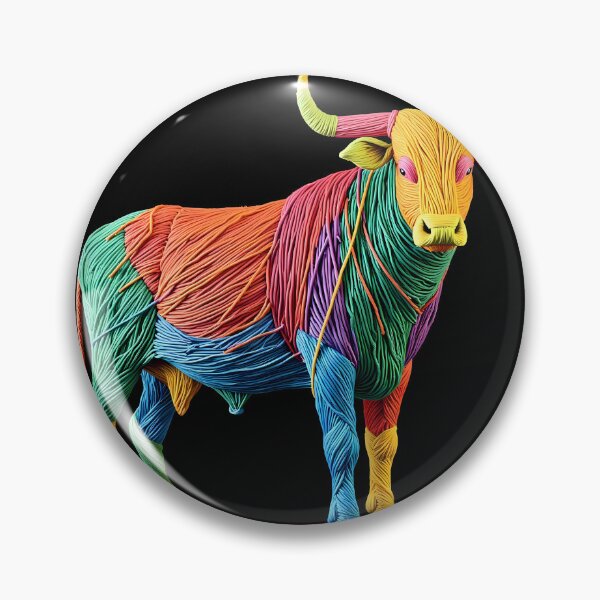 Item preview, Cow Colorful Animals Yarn Sculptures Art Creative Texture designed and sold by ART ATTACK ZONE.