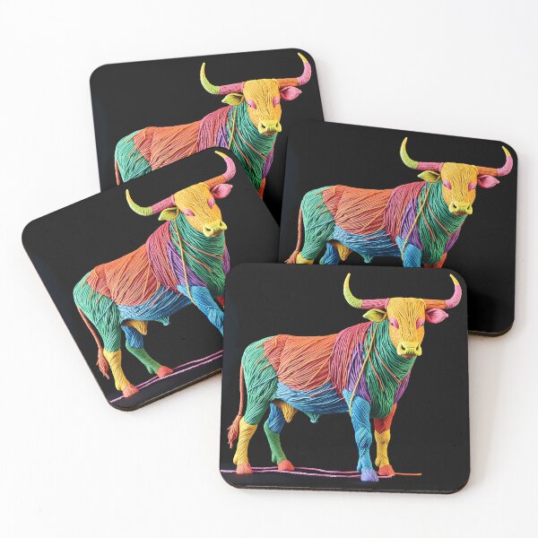 Item preview, Cow Colorful Animals Yarn Sculptures Art Creative Texture designed and sold by ART ATTACK ZONE.