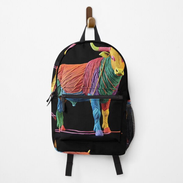 Item preview, Cow Colorful Animals Yarn Sculptures Art Creative Texture designed and sold by ART ATTACK ZONE.