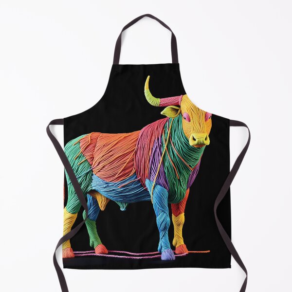 Item preview, Cow Colorful Animals Yarn Sculptures Art Creative Texture designed and sold by ART ATTACK ZONE.
