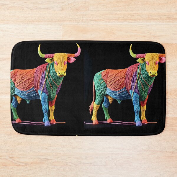 Item preview, Cow Colorful Animals Yarn Sculptures Art Creative Texture designed and sold by ART ATTACK ZONE.