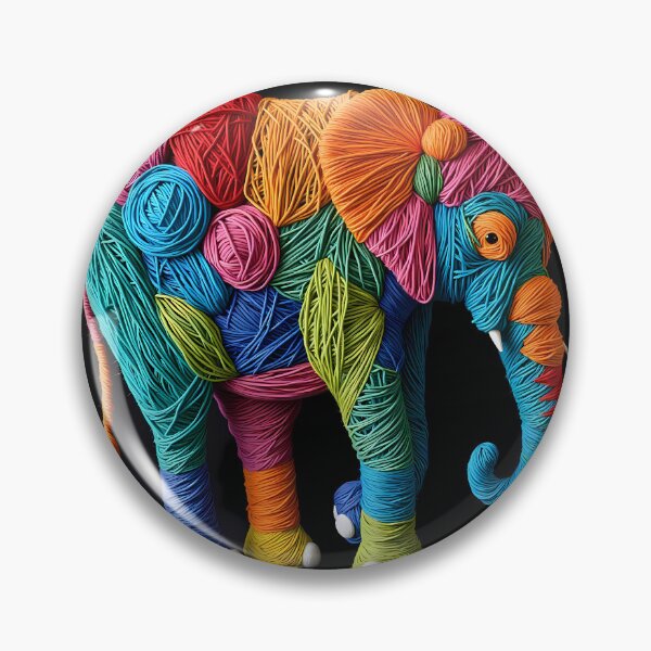 Item preview, Elephant Colorful Animals Yarn Sculptures Art Creative Texture designed and sold by ART ATTACK ZONE.