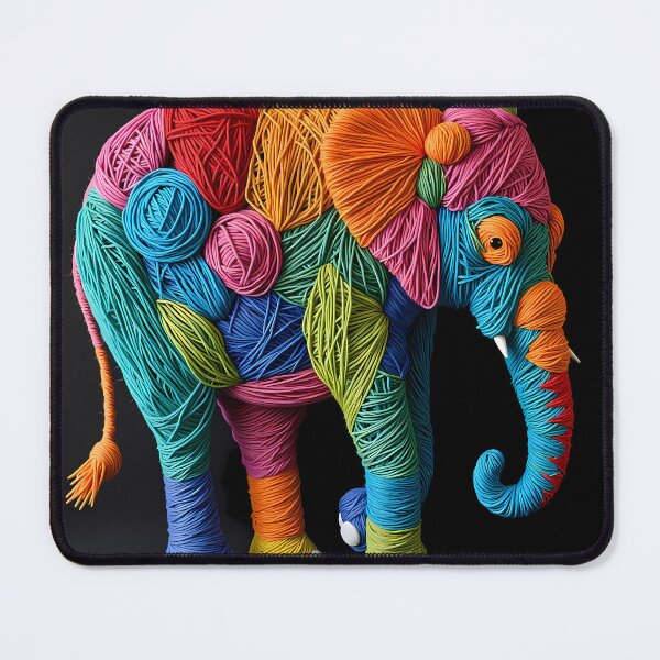 Item preview, Elephant Colorful Animals Yarn Sculptures Art Creative Texture designed and sold by ART ATTACK ZONE.