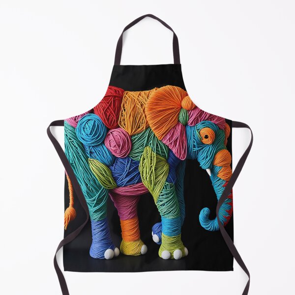 Item preview, Elephant Colorful Animals Yarn Sculptures Art Creative Texture designed and sold by ART ATTACK ZONE.