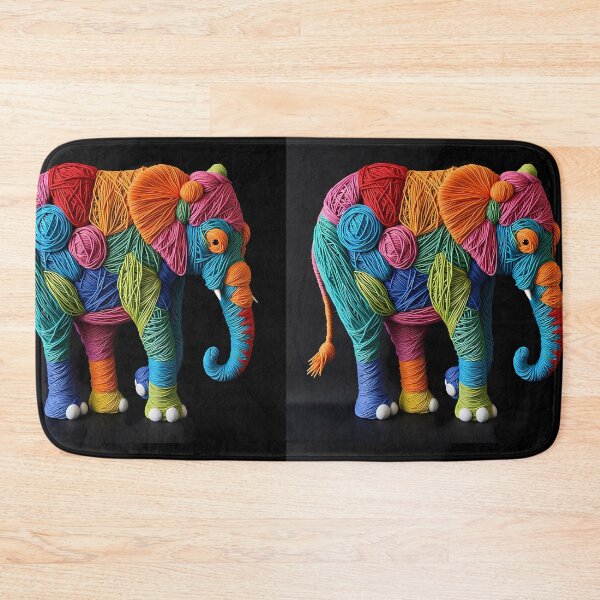 Item preview, Elephant Colorful Animals Yarn Sculptures Art Creative Texture designed and sold by ART ATTACK ZONE.