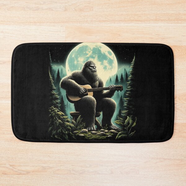 Item preview, Sasquatch Bigfoot Playing Guitar on Full Moon Guitar Player Guitarist designed and sold by Kimberley King Art  King Art.