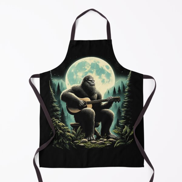 Item preview, Sasquatch Bigfoot Playing Guitar on Full Moon Guitar Player Guitarist designed and sold by Kimberley King Art King Art.