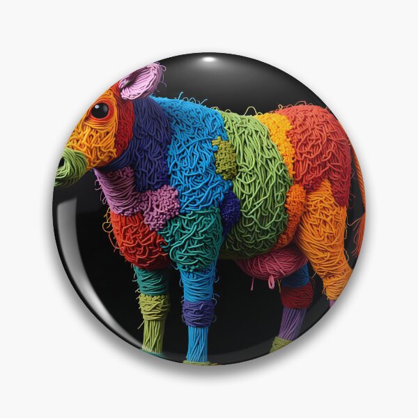 Item preview, Bull Colorful Animals Yarn Sculptures Art Creative Texture designed and sold by ART ATTACK ZONE.