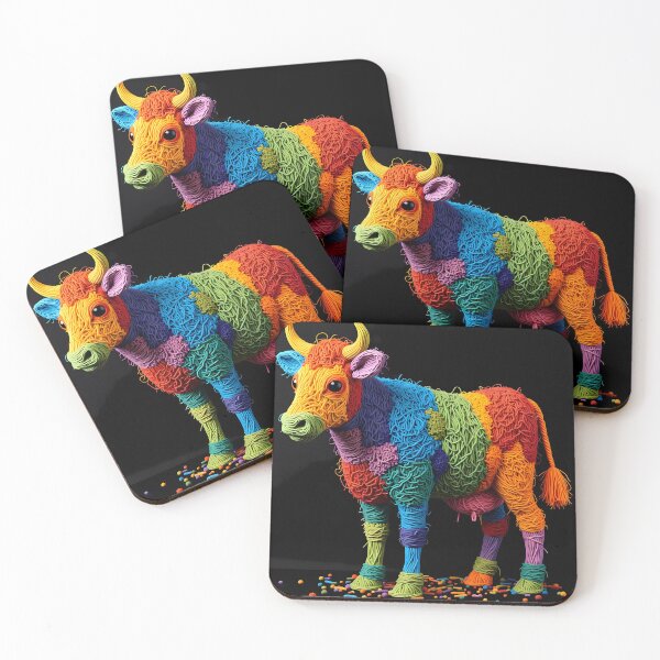 Item preview, Bull Colorful Animals Yarn Sculptures Art Creative Texture designed and sold by ART ATTACK ZONE.
