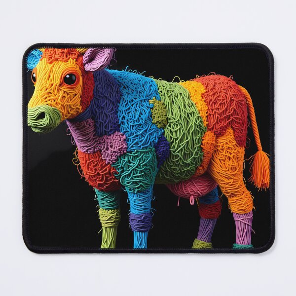 Item preview, Bull Colorful Animals Yarn Sculptures Art Creative Texture designed and sold by ART ATTACK ZONE.