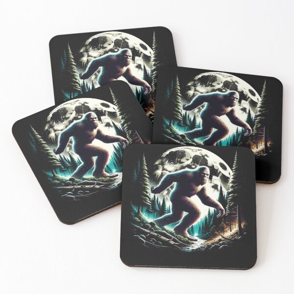 Item preview, Sasquatch Bigfoot on Full Moon Night Forest Hiking designed and sold by Kimberley King Art  King Art.