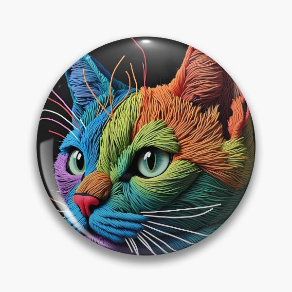Item preview, Cat Colorful Animals Yarn Sculptures Art Creative Texture designed and sold by ART ATTACK ZONE.