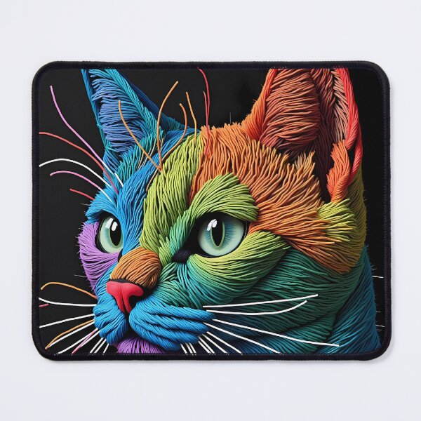 Item preview, Cat Colorful Animals Yarn Sculptures Art Creative Texture designed and sold by ART ATTACK ZONE.