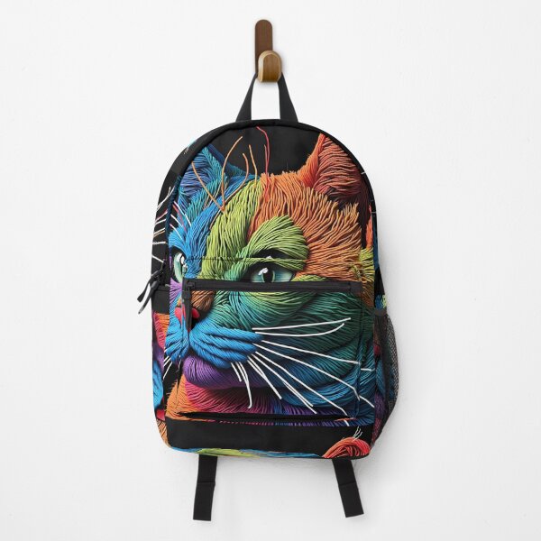 Item preview, Cat Colorful Animals Yarn Sculptures Art Creative Texture designed and sold by ART ATTACK ZONE.
