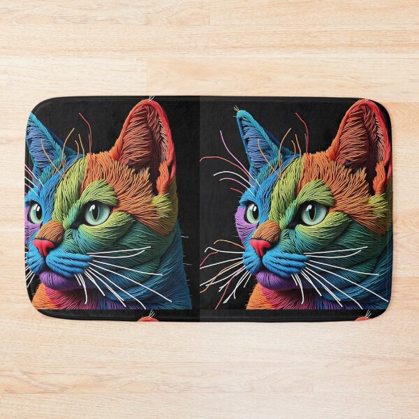 Item preview, Cat Colorful Animals Yarn Sculptures Art Creative Texture designed and sold by ART ATTACK ZONE.
