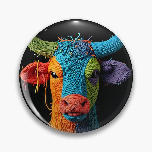 Item preview, Bull Colors Animals Yarn Sculptures Art Creative Texture designed and sold by ART ATTACK ZONE.